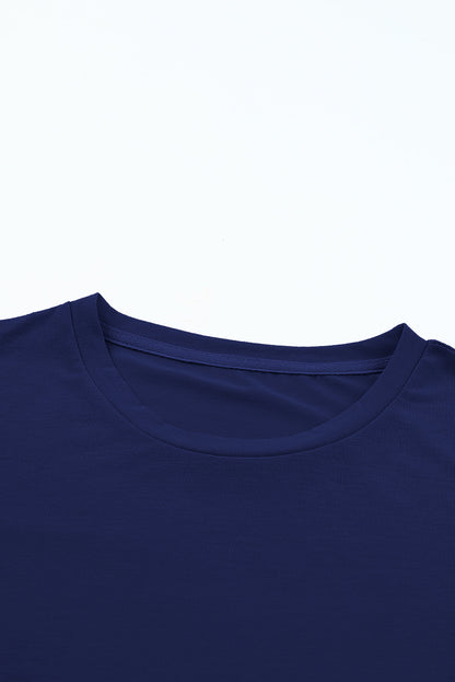 Solid Short Sleeve Crew Neck Tee