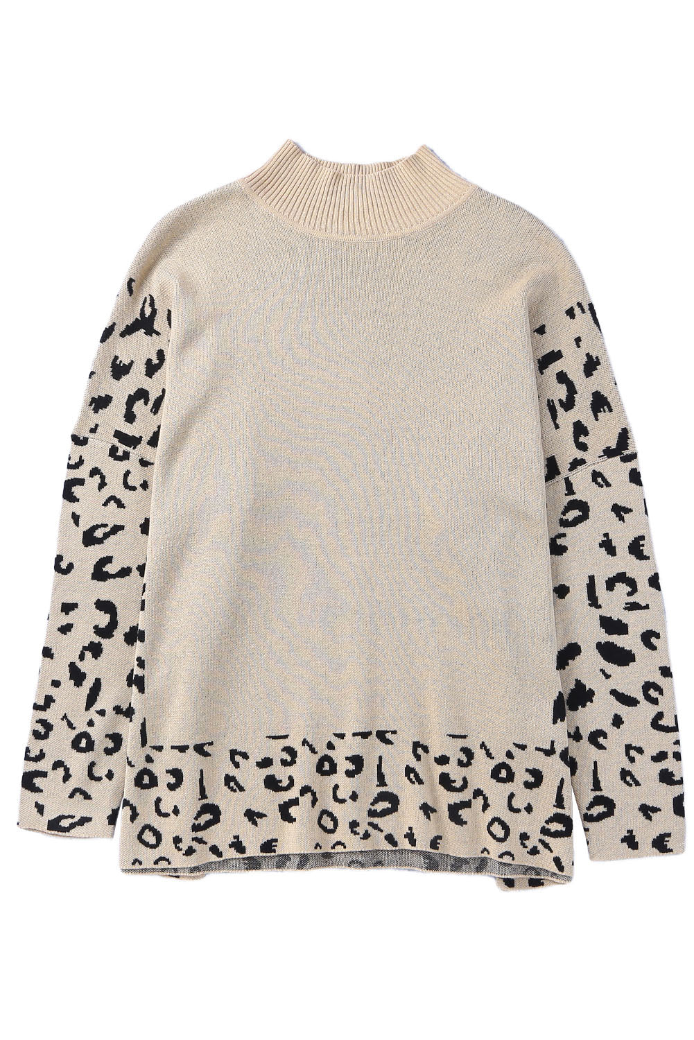 Leopard Mock Neck Oversized Sweater