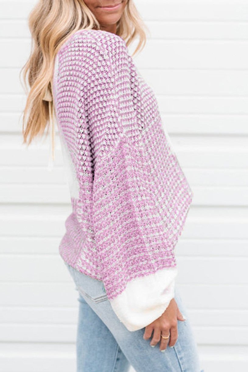 Colorblock Tie Back Sweater