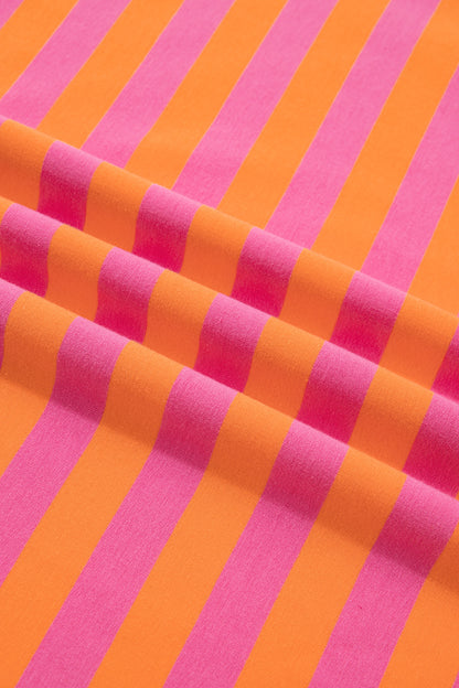 Stripe Colorblock Mock Neck Pullover & Skort Set