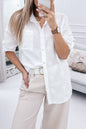 Eyelet Crinkle Gauze Buttoned Shirt