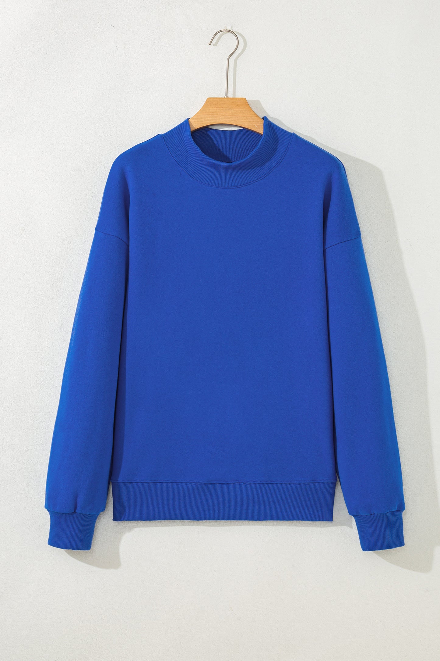 Solid Mock Neck Oversized Sweatshirt