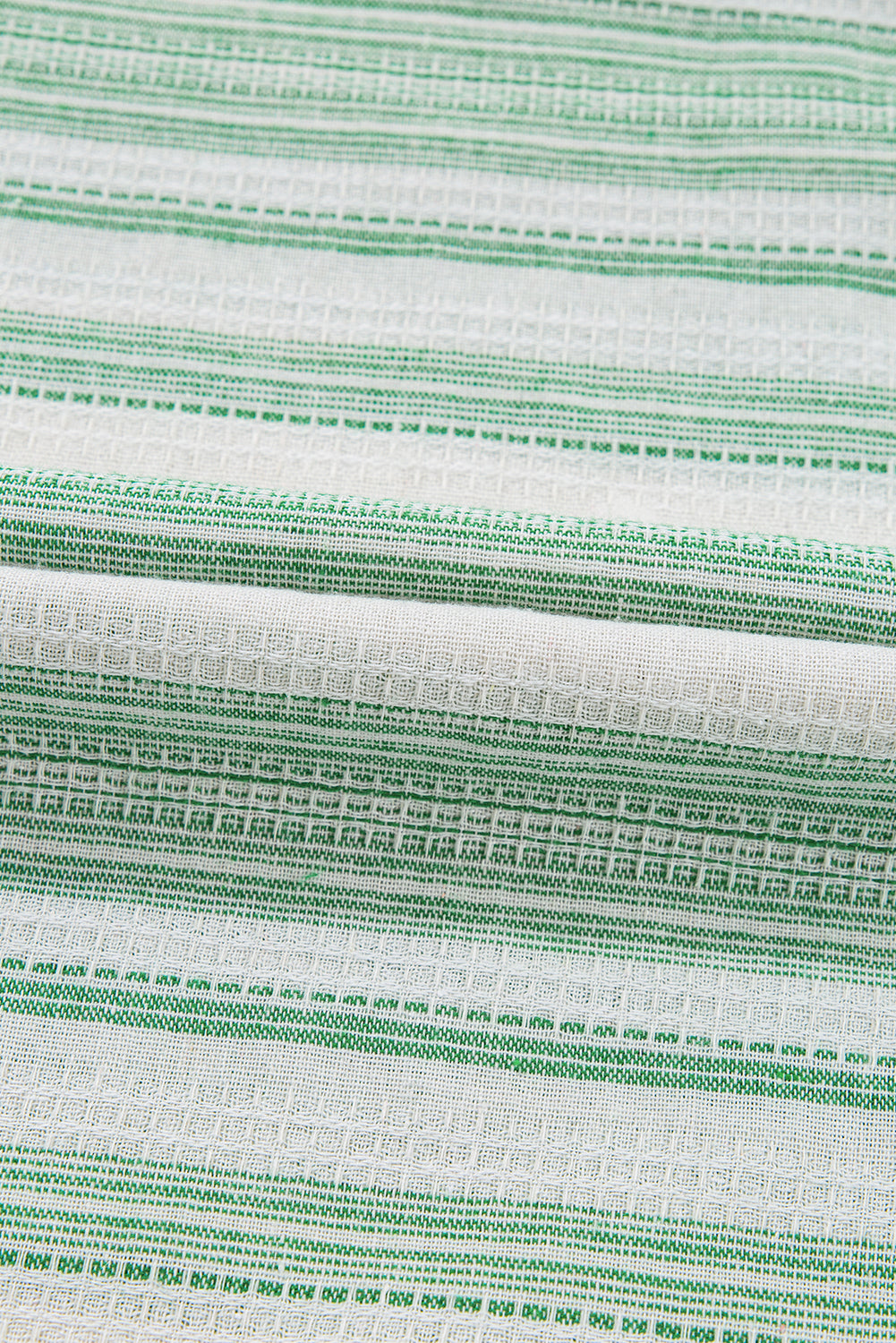 Stripe Half Buttoned Short Sleeve Blouse