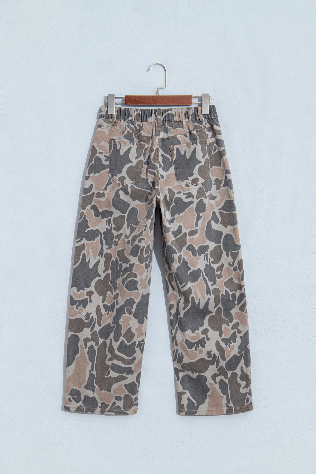 Camouflage Denim Patch Pocket Jeans