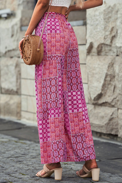 Boho Patchwork Wide Leg Pants