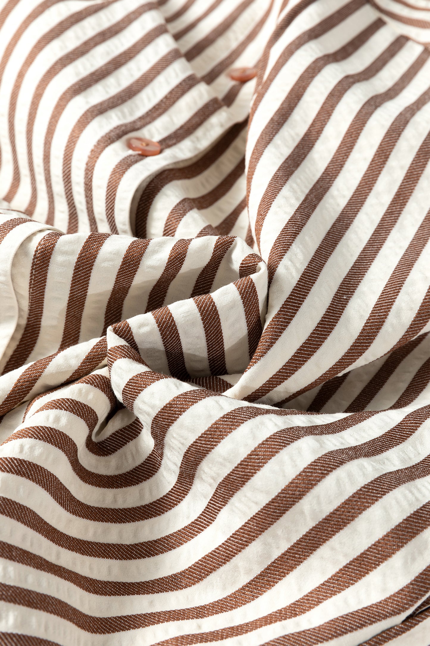 Stripe Textured 3/4 Sleeve Split Hem Midi Dress