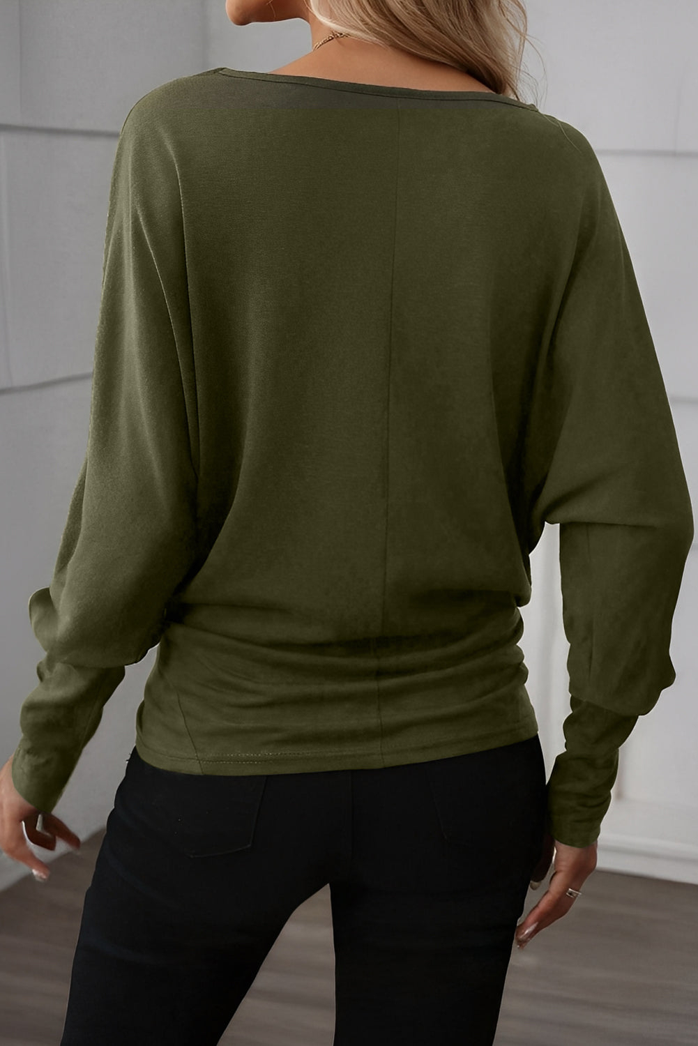 Solid Extended Cuff Long Sleeve Top