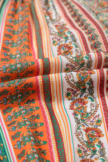 Floral Boho Buttoned V-Neck Ruffle Tiered Dress