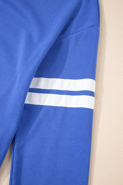 Varsity Stripe Long Sleeve Sweatshirt Dress