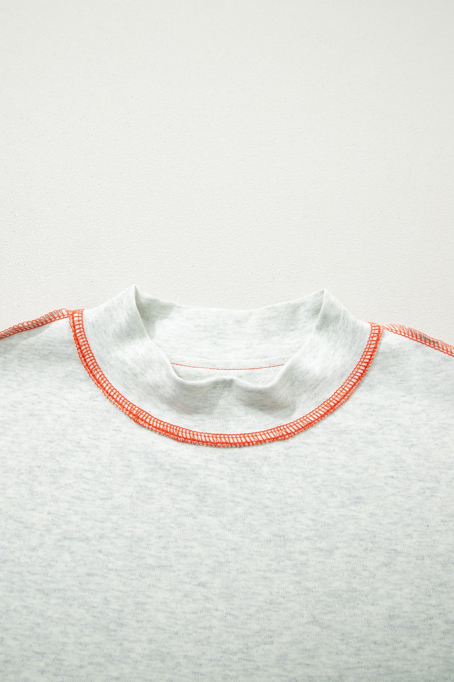 Reversible Contrast Stitching Mock Neck T-Shirt