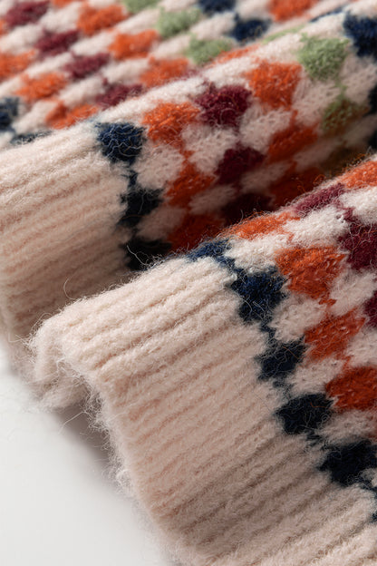 Stripe Dotty Knit Drop Shoulder Sweater