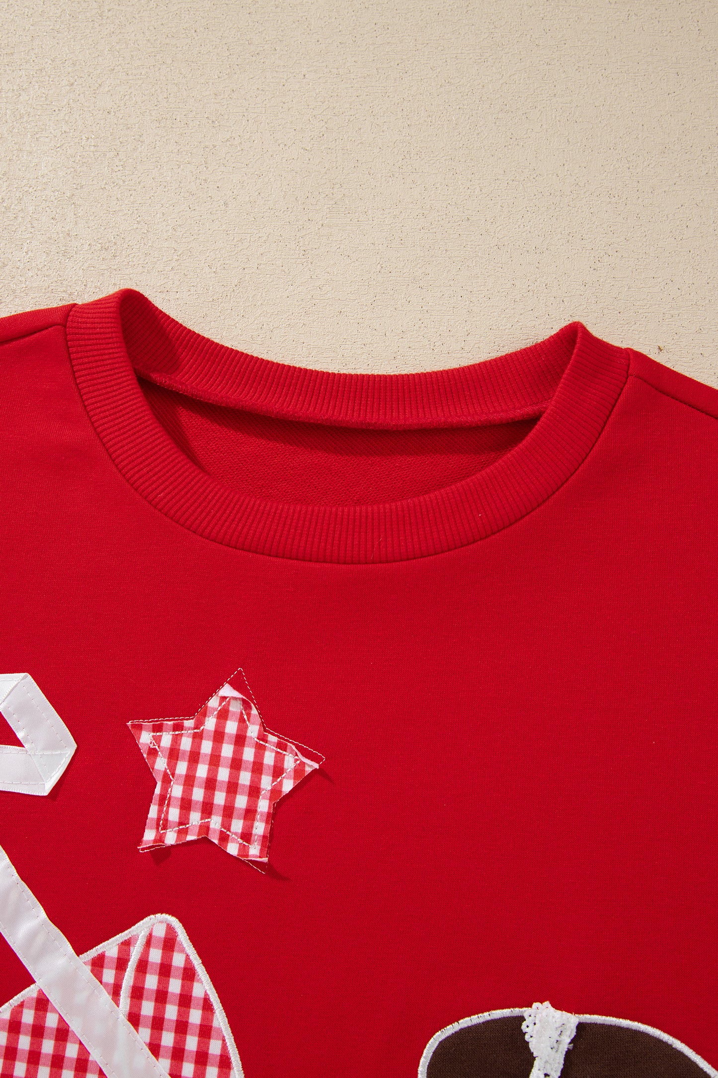 Game Day Gingham Patch Embroidered Sweatshirt