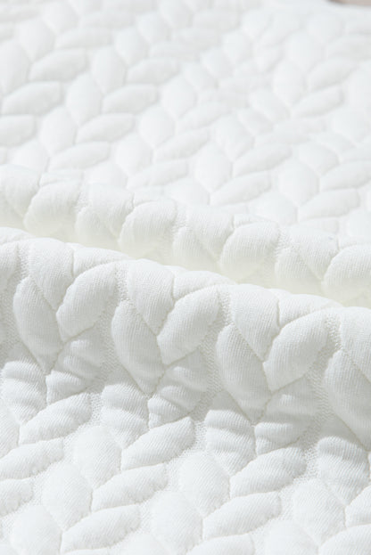 Embroidered Patch Cable Knit Pullover Sweatshirt