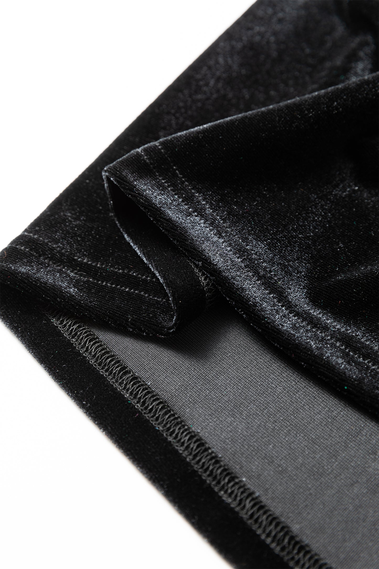 Solid Velvet Frilled Collar Smocked Puff Sleeve Blouse