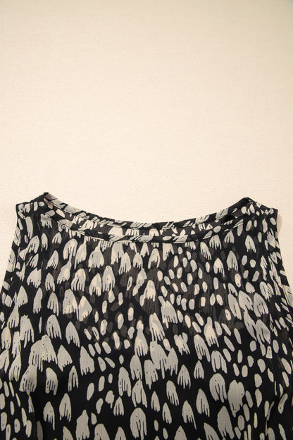 Abstract Dotted Sleeveless Maxi Dress