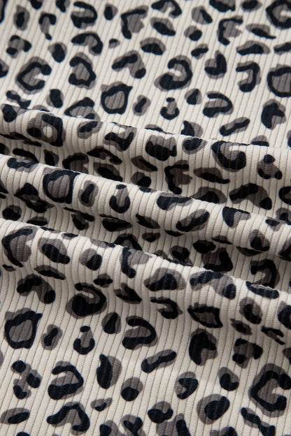 Leopard Corduroy Quarter-Zip Sweatshirt