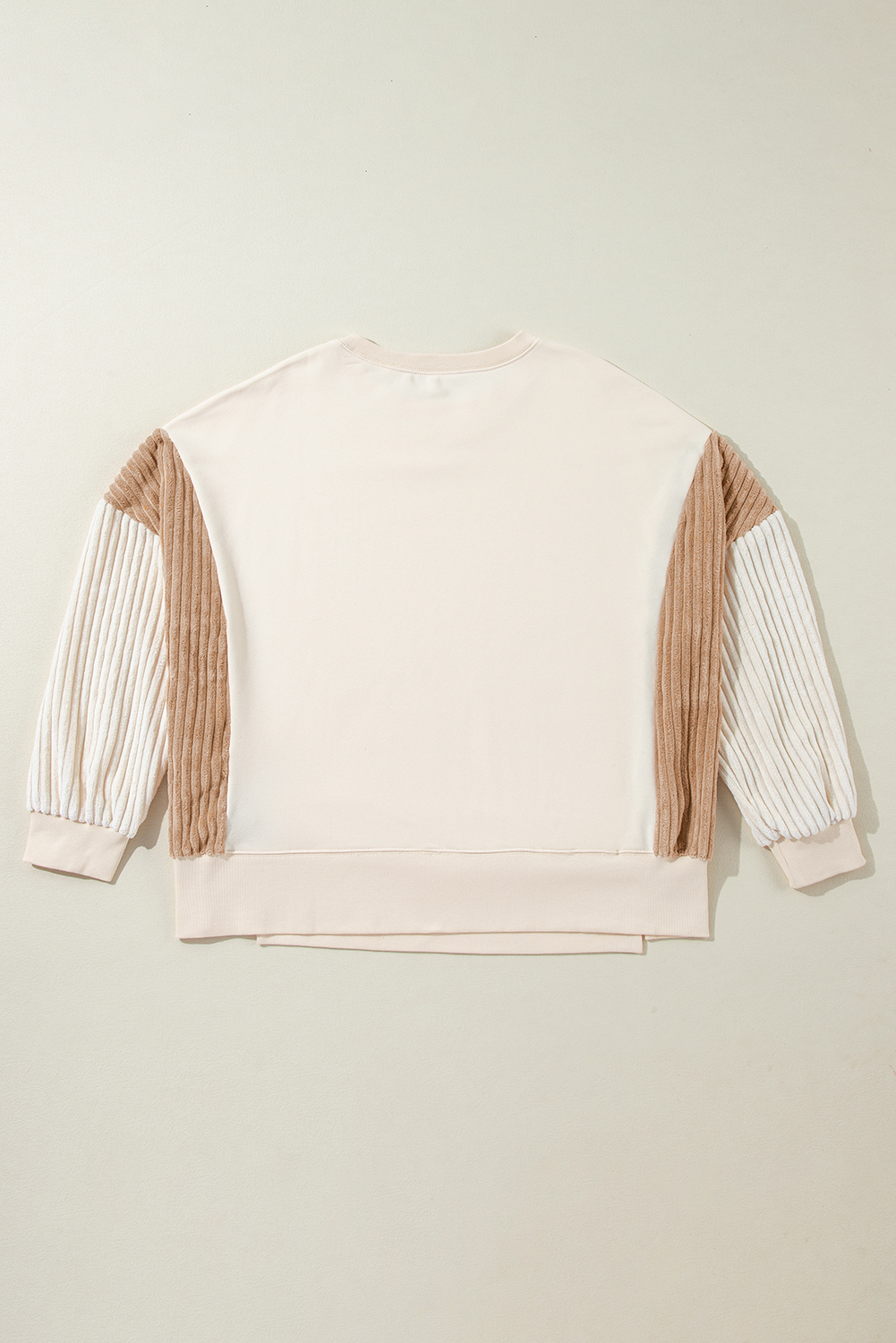 Corduroy Patchwork Long Sleeve Sweatshirt