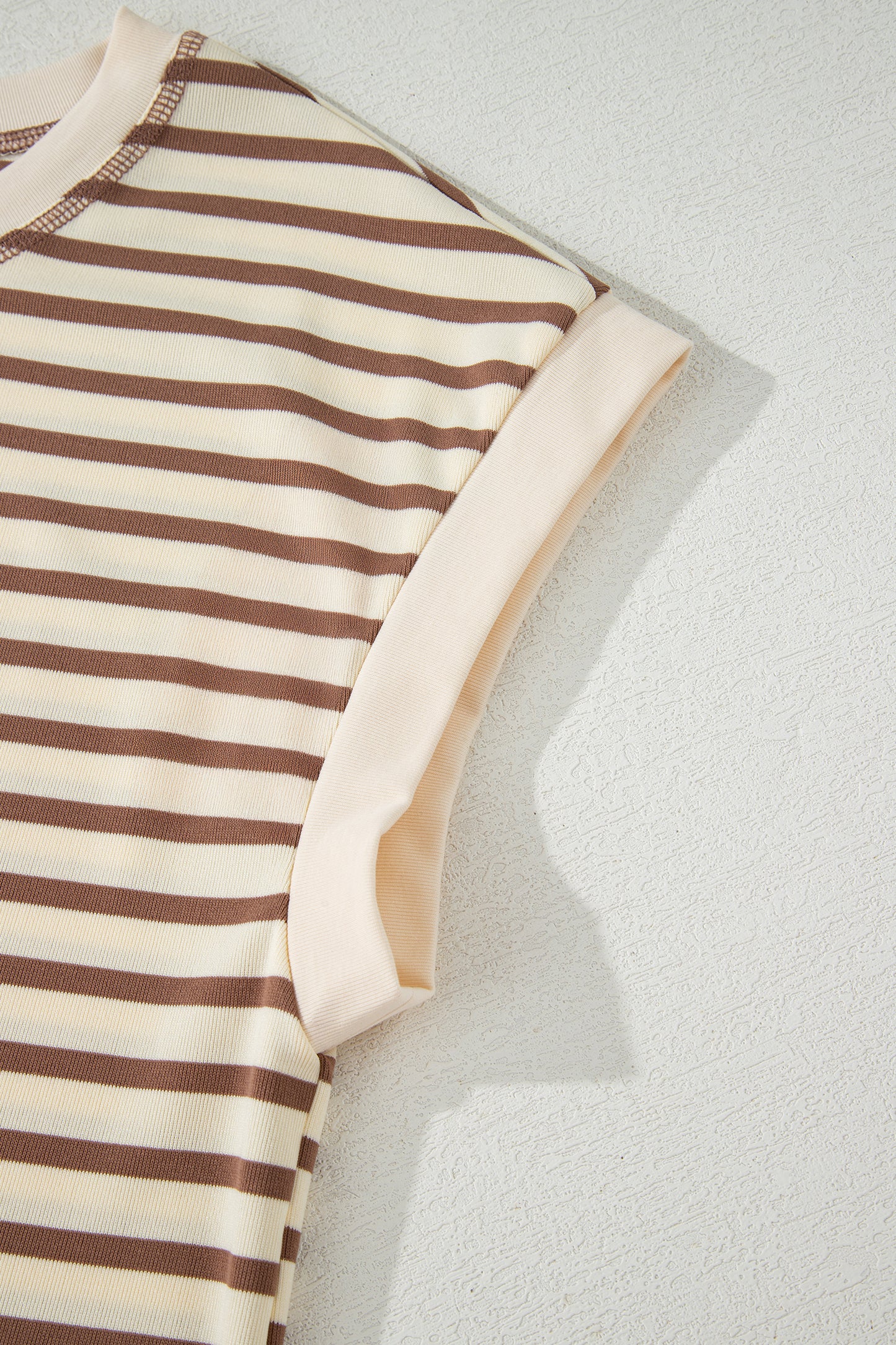 Stripe Cap Sleeve Henley Top & Shorts Set