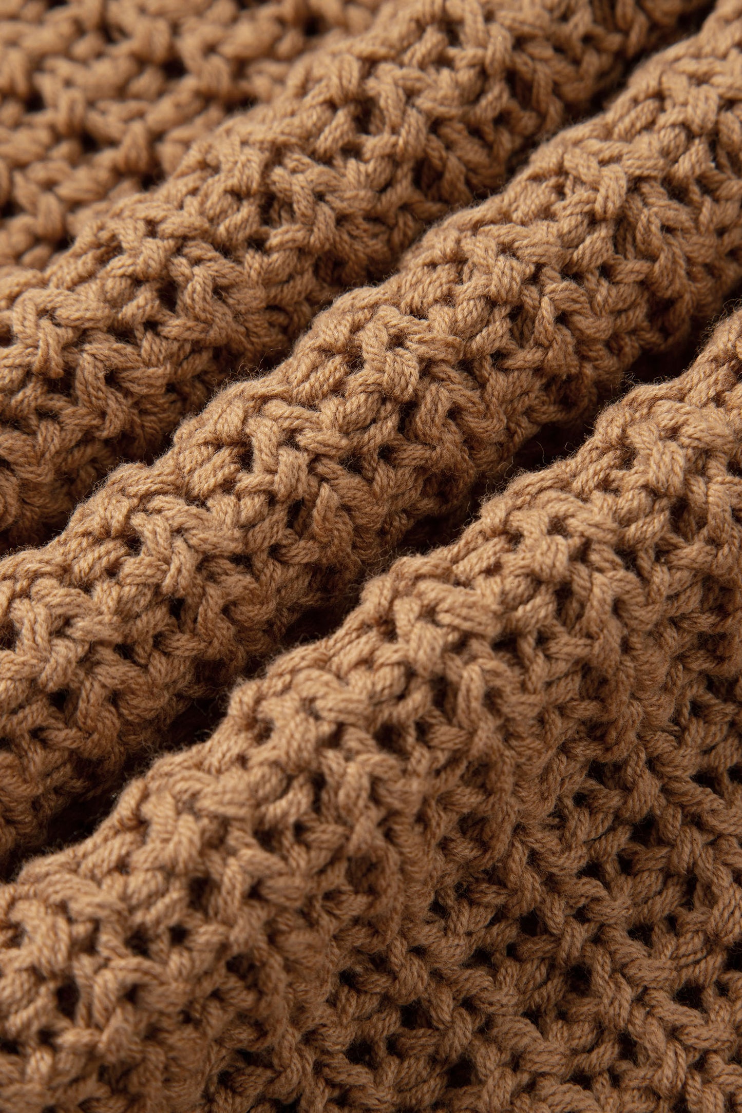 Hollowed Knit Wide Sleeve Pullover Sweater