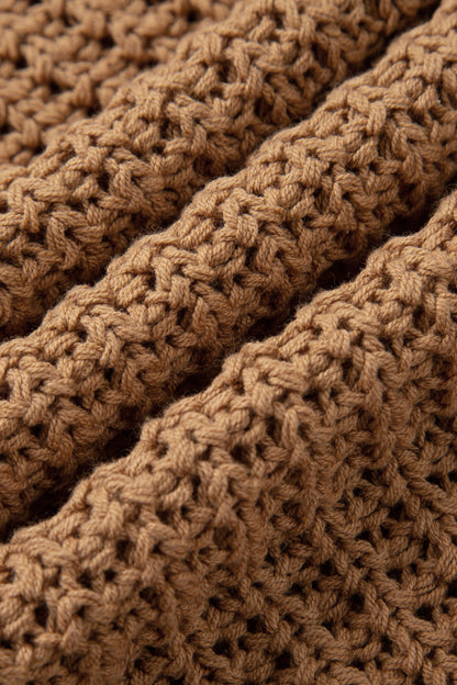 Hollowed Knit Wide Sleeve Pullover Sweater