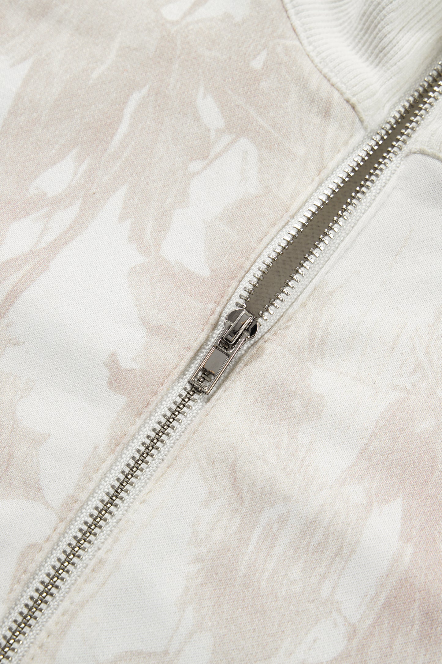 Camo Quarter-Zip Drop Shoulder Long Sleeve Sweatshirt