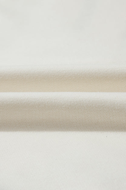 Solid Half-Zip Textured Patchwork Sleeve Hoodie