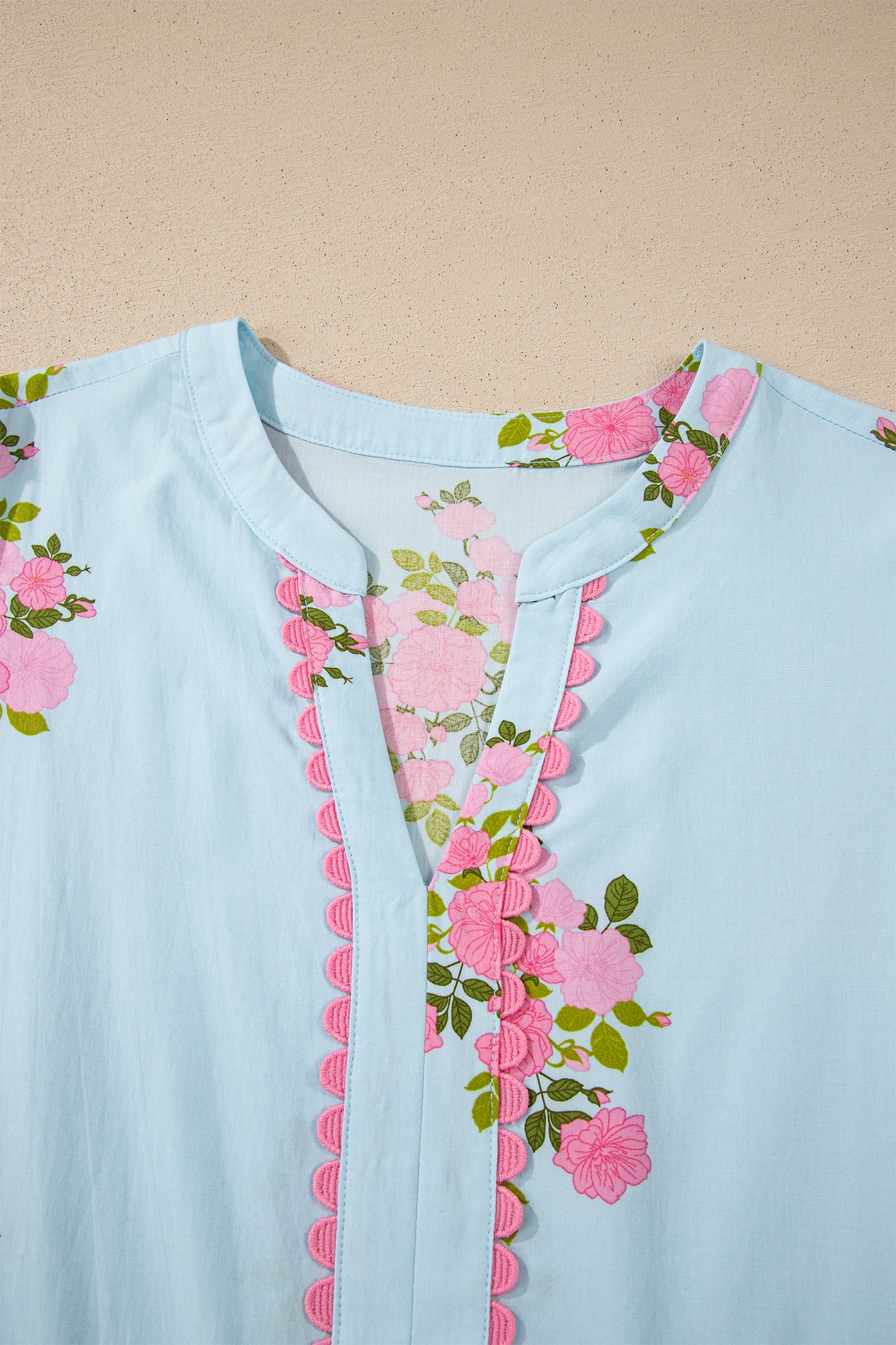 Floral Notched Neck Flutter Sleeve Maxi Dress