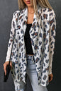 Leopard Open Front Draped Cardigan