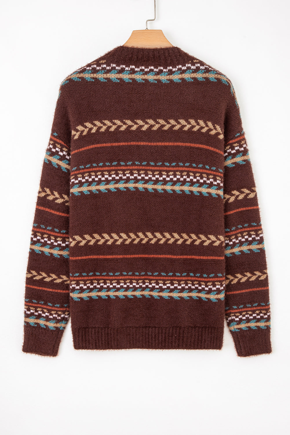 Boho Stripe Knitted Drop Shoulder Sweater