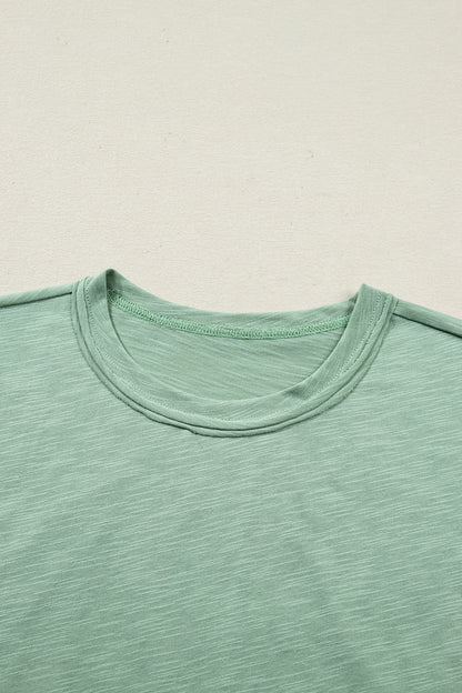 Solid Short Sleeve Tee and Drawstring Pants Set