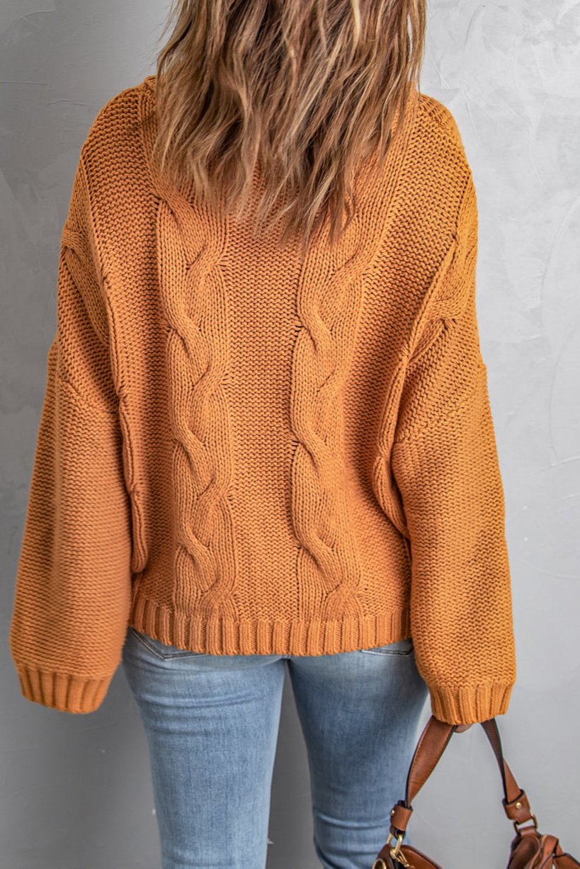 Cable Knit Turtleneck Sweater