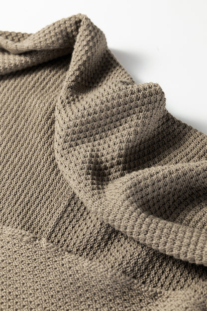 Solid Textured Knit Open-Front Sweater Cardigan