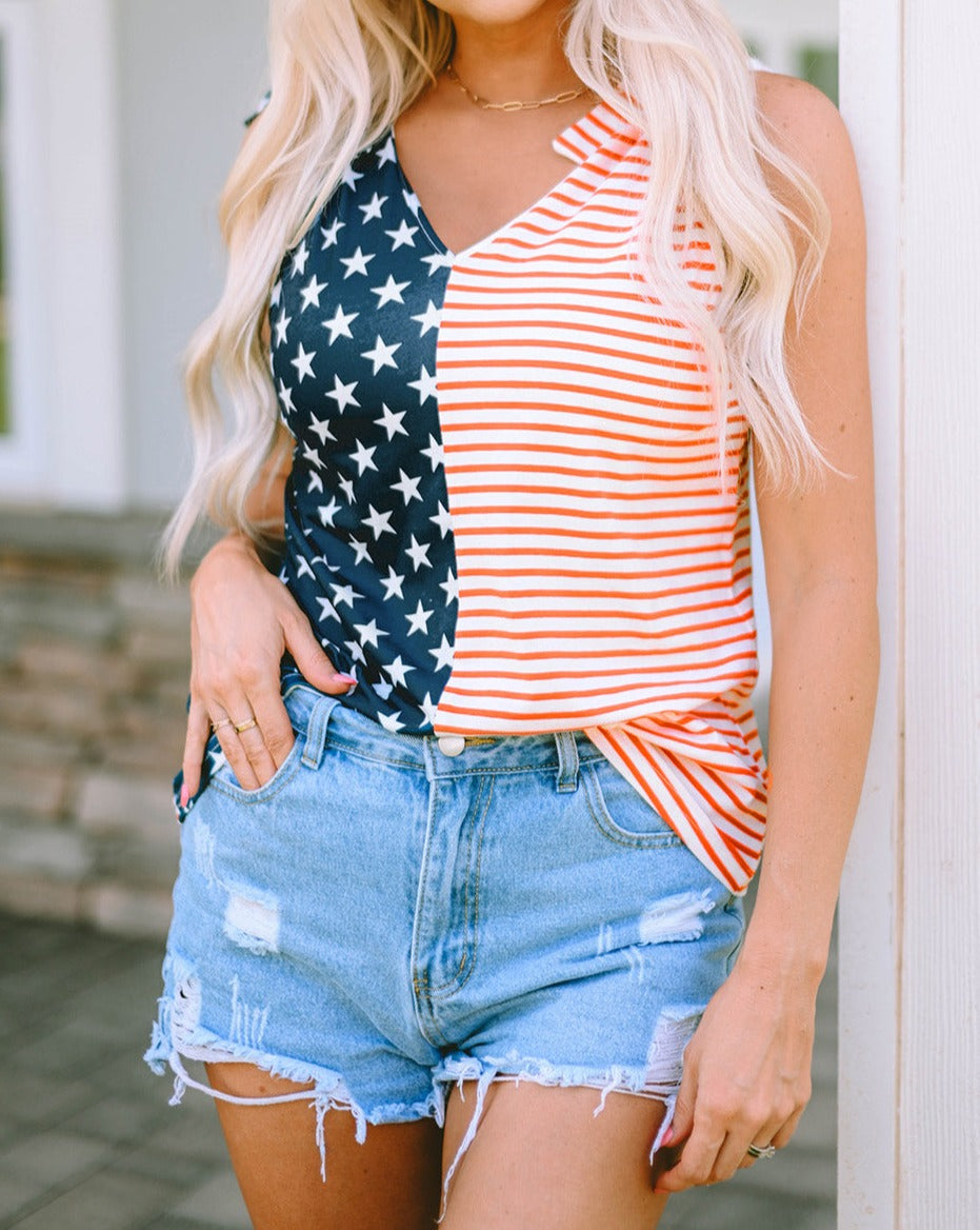 Stars and Stripes Sleeveless Top