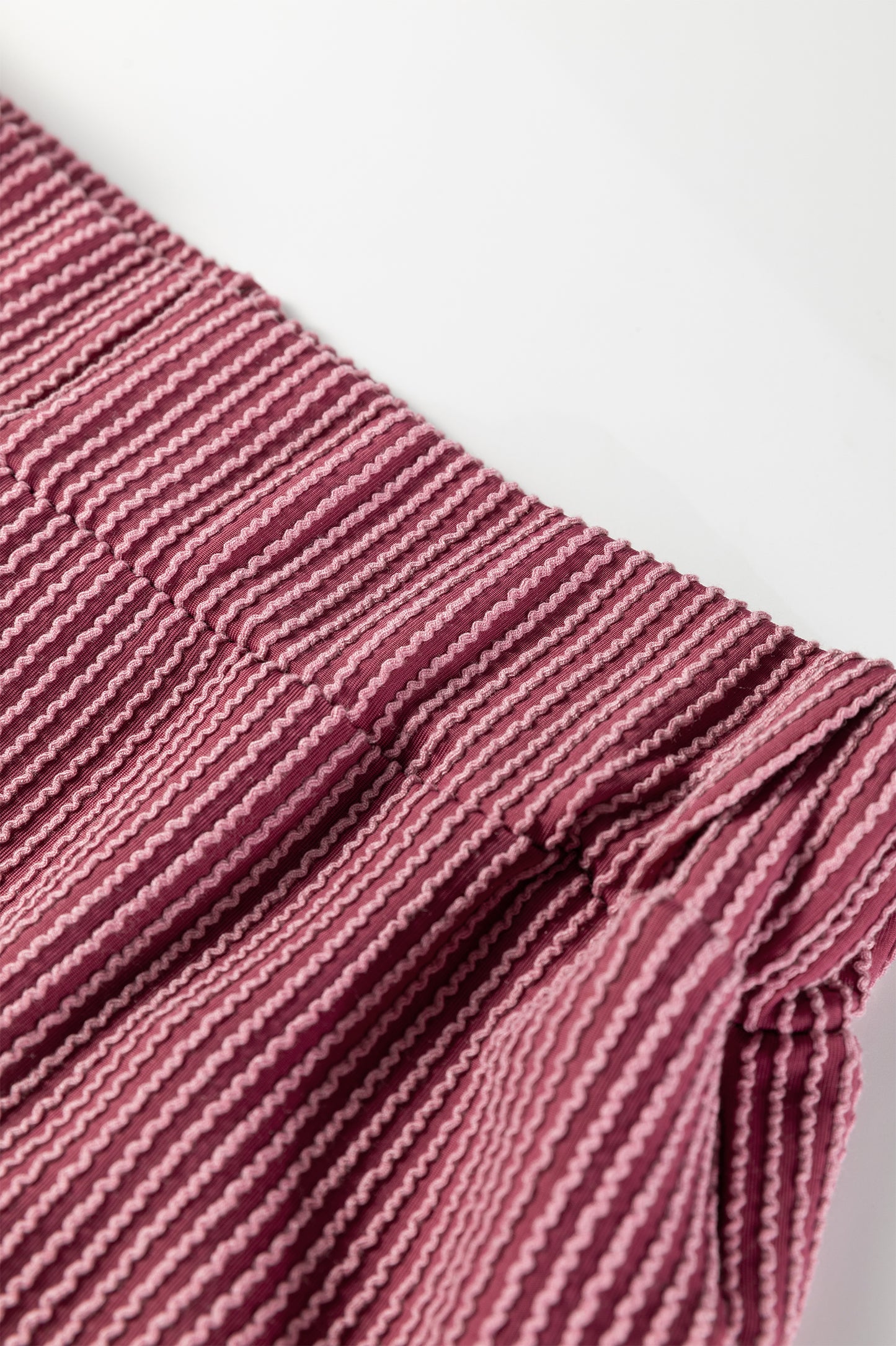 Corded Knit Mock Neck Tee and Pant Set