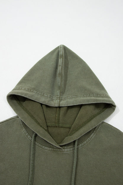 Plaid Patchwork Pocketed Drawstring Hoodie
