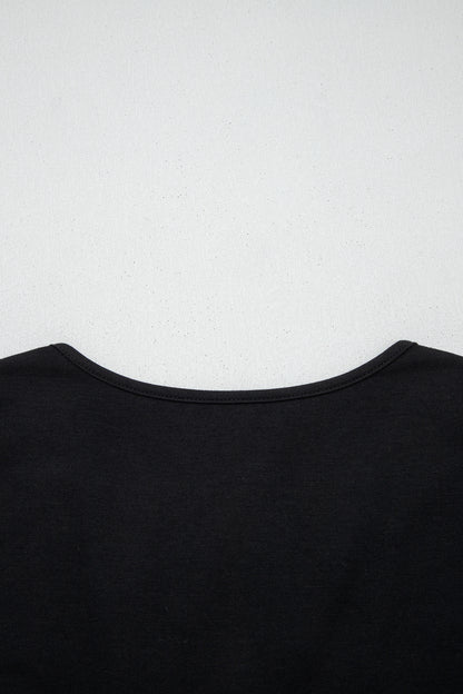 Plus Size Solid Bow-Tie Peplum Tank Top