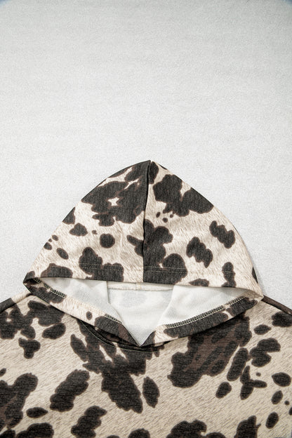 Western Cow Print Kangaroo Pocket Hoodie