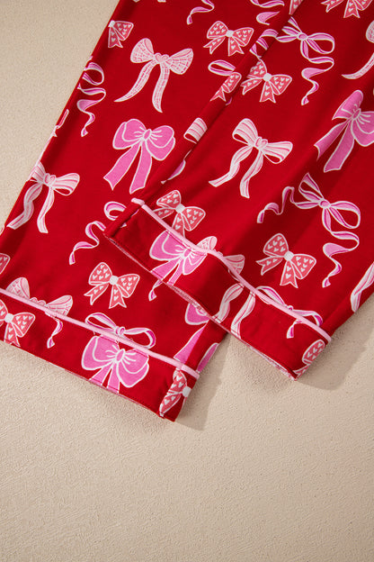 Bow Tie Shirt and Pants Pajama Set