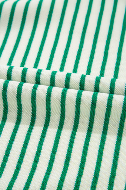 Stripe Reverse Seam Patchwork Long Sleeve Top