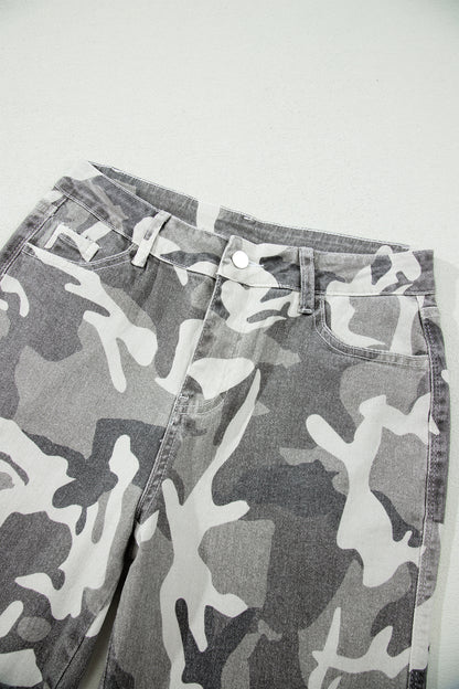 Camo Denim High Waist Jeans