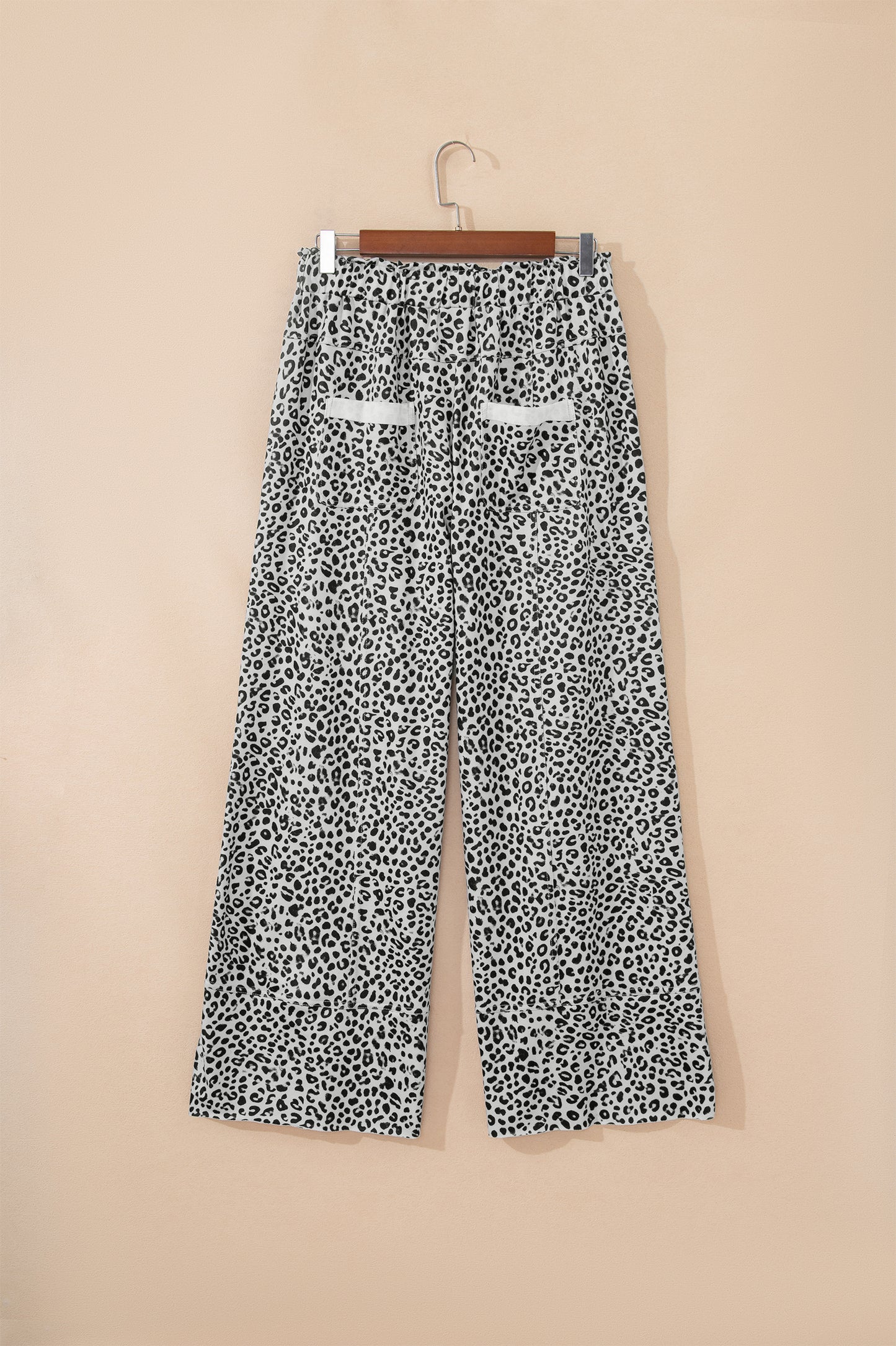 Leopard Terry Knit Wide Leg Pants