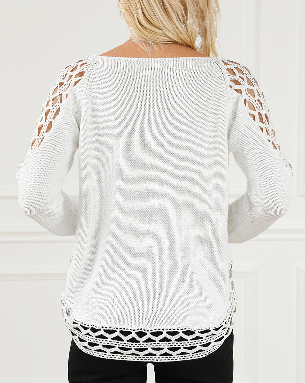 Hollow Out Scoop Neck Sweater