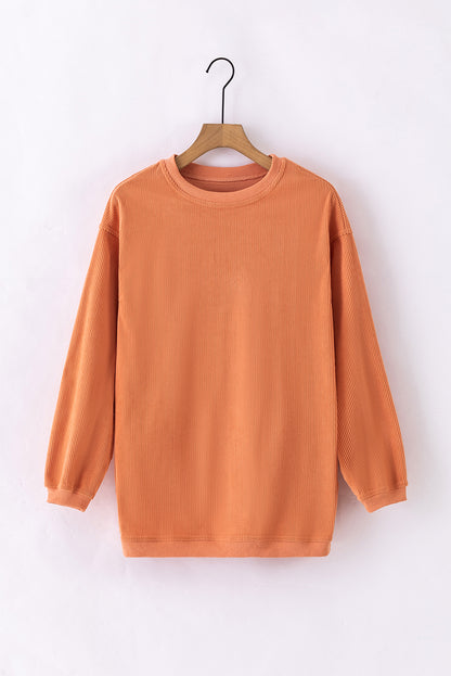 Ribbed Long Sleeve Oversized Sweatshirt