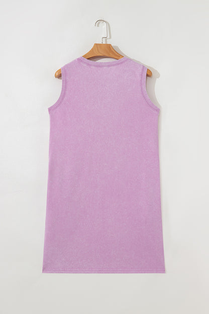Mineral Wash Pocketed Tank Mini Dress