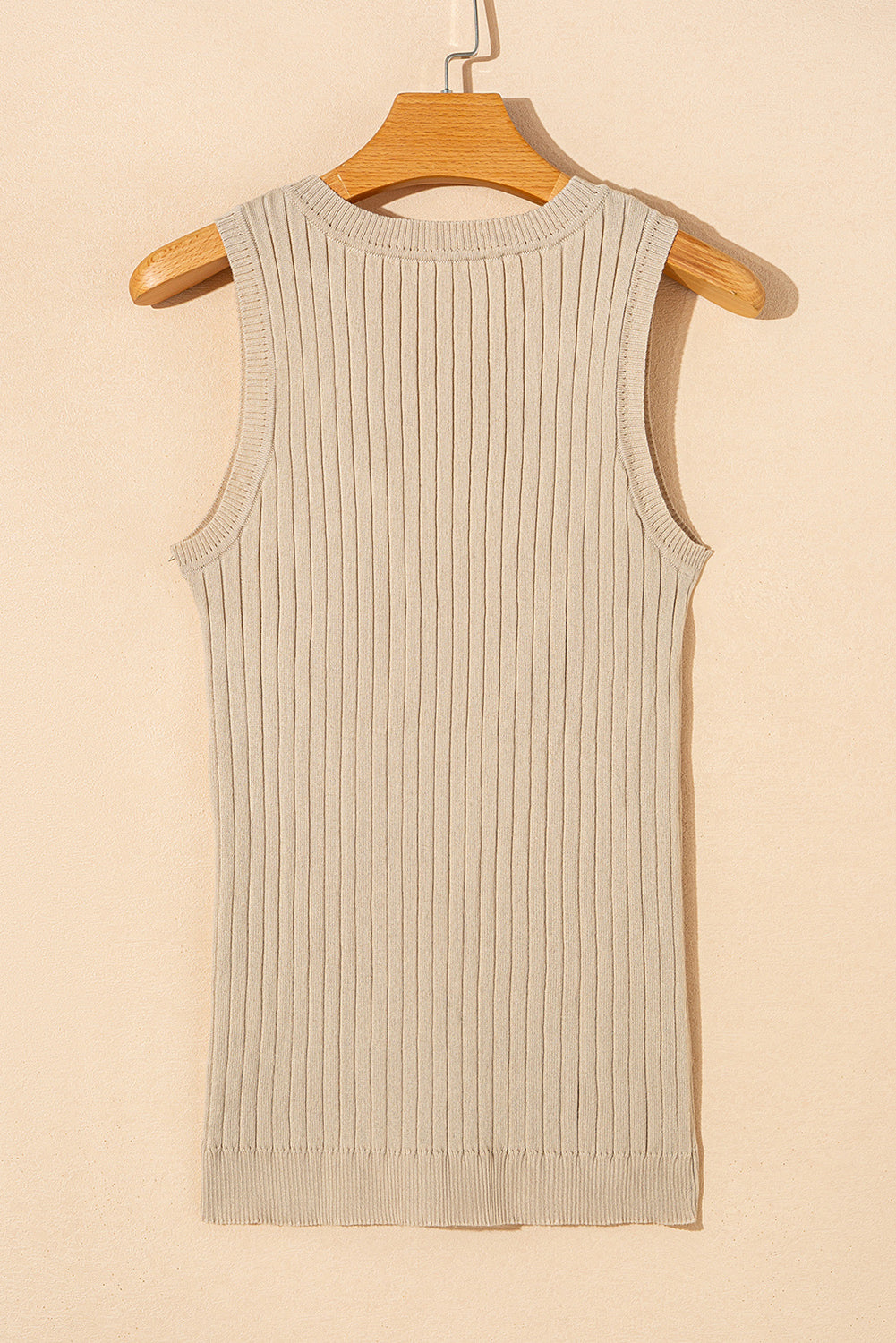 Ribbed Crew Neck Tank Top