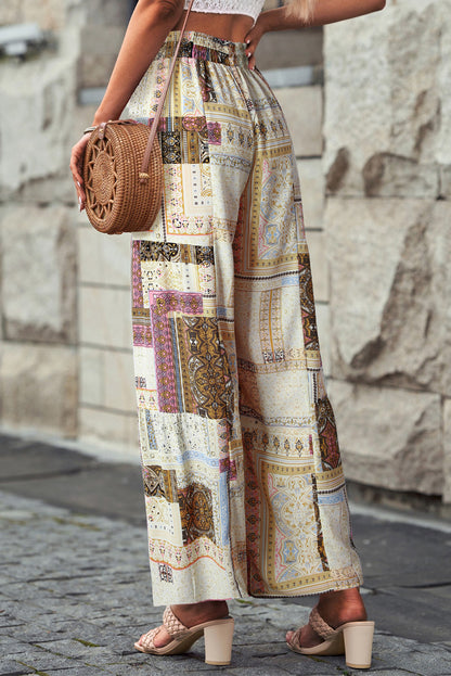 Boho Patchwork Wide Leg Pants