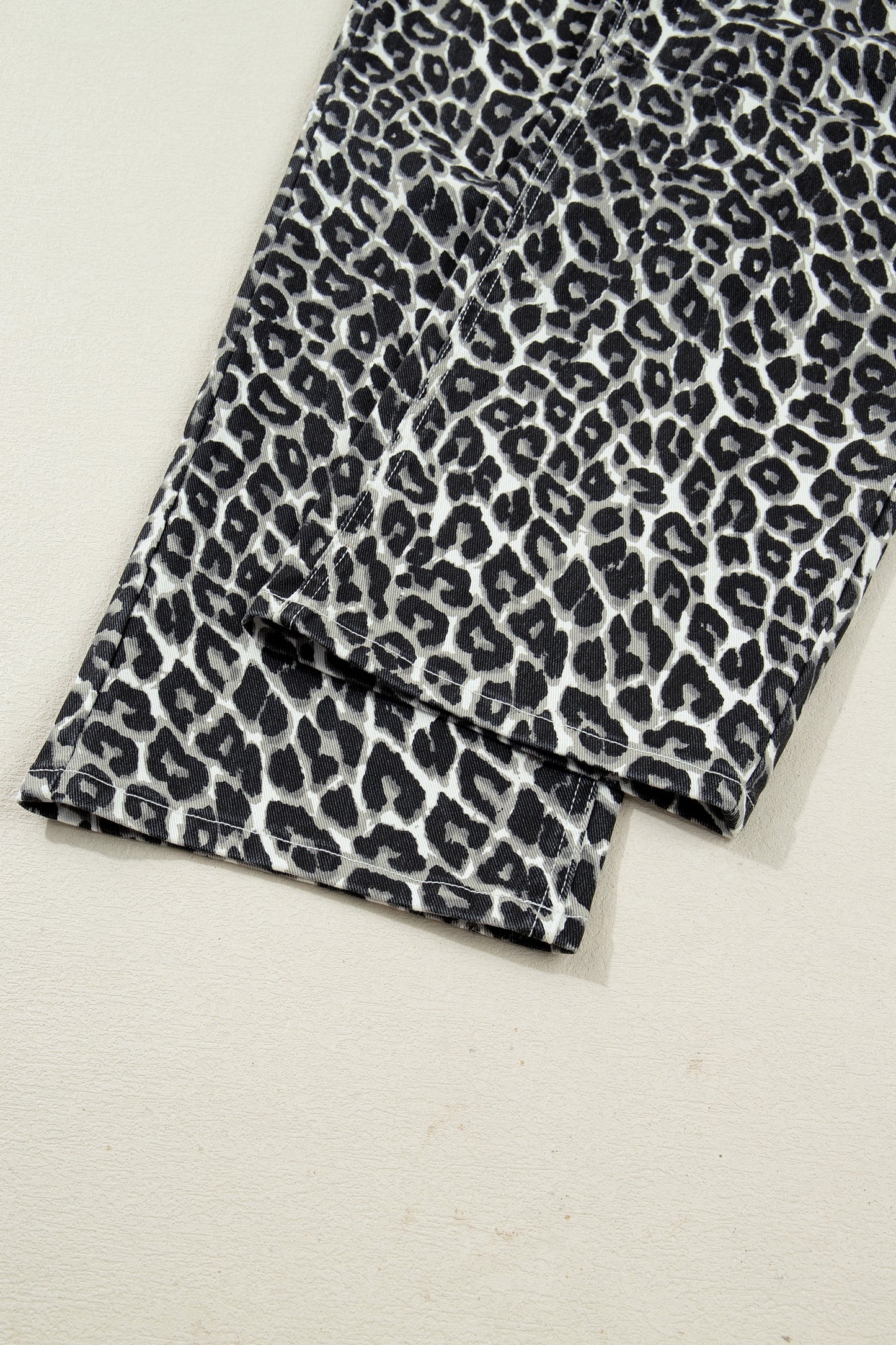 Leopard High Waist Barrel Leg Jeans