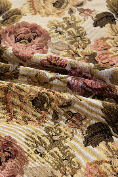 Floral Waffle Knit Patchwork Chest Pocket Buttoned Jacket