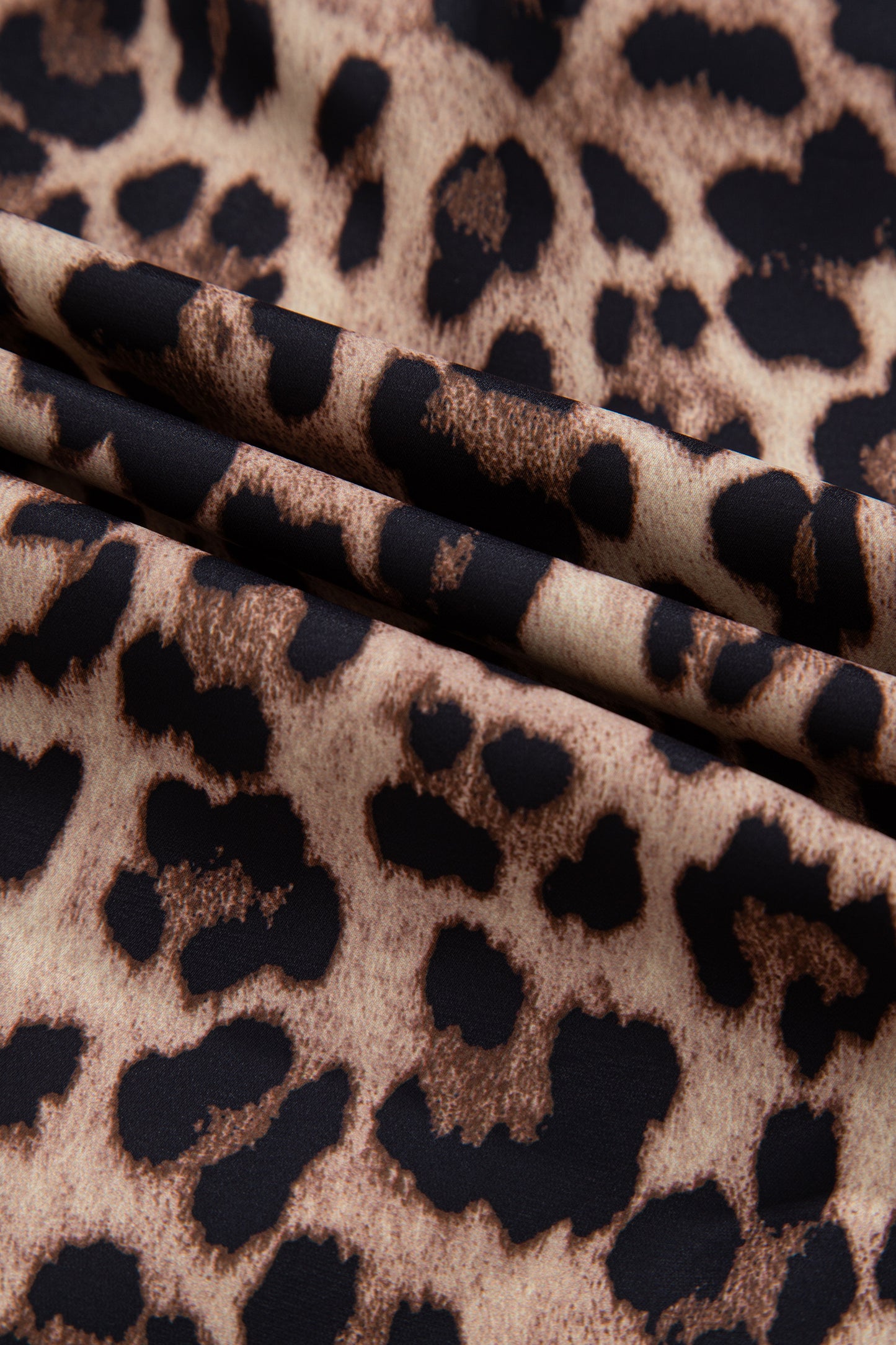 Leopard Lace Trim Short Sleeve Buttoned Shirt