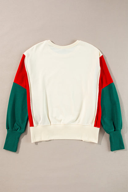 Star Wreath Colorblock Christmas Sweatshirt